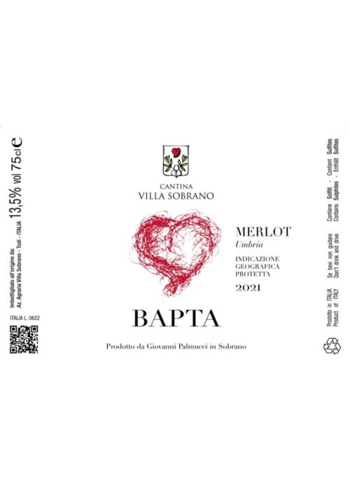 Bapta Merlot Umbria - Villa Sobrano 4